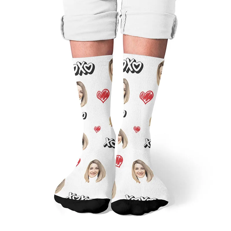 Customized printing of your photos, personalized long socks, colored socks, men's women neutral socks, fun and innovative socks,