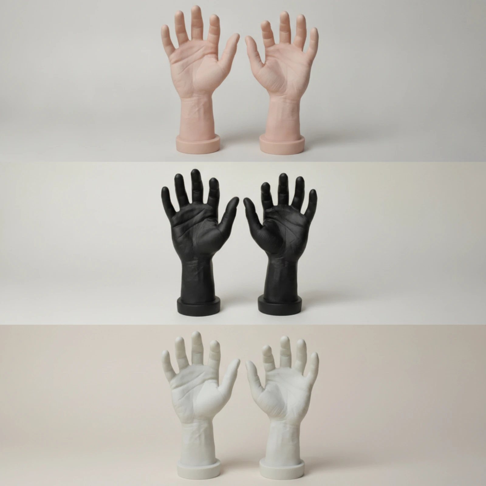Male Hand Mannequin Open-Palm Hand Mannequin with Base Detailed Stable for Retailers, Product Photography, Shop Counter