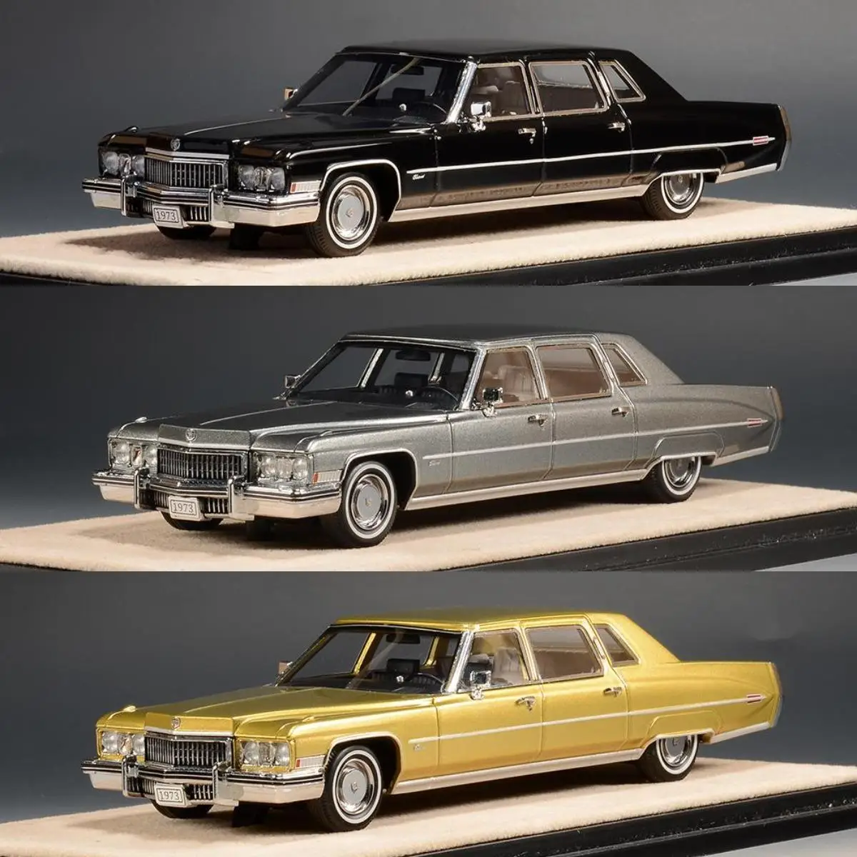 Stamp 1:43 Fleetwood 75 Series 1973 Vintage Car Simulation Limited Edition Resin Metal Static Car Model Toy Gift