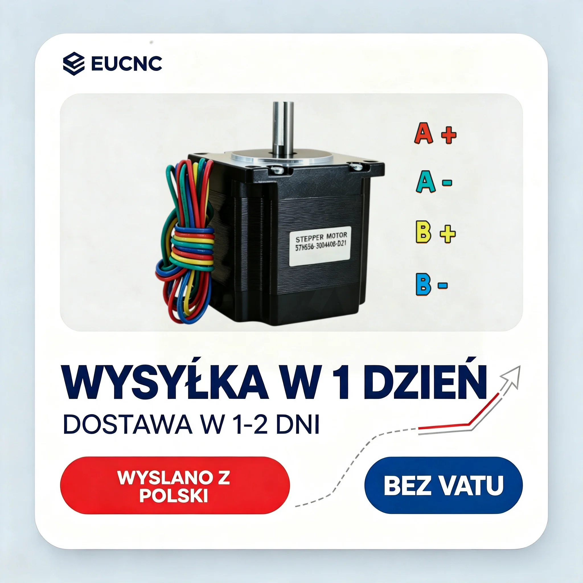 Silnik krokowy Nema 23 z magazynu UE, korpus 57HS 56/76/82/100/112mm, 3A, 2-fazowy, wysyłka w 24 godziny, dostawa w 2-7 dni, bez VAT, bez opłat celnych.