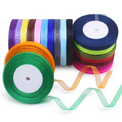 Brand high quality wide 10mm 50yd/lot organza ribbon trim for wedding craft bow gift party decoration Wrapping riband DIY