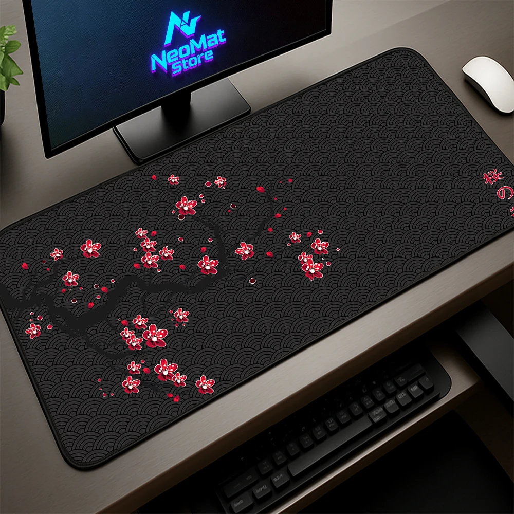 

Cherry Blossom Mouse Pad Black 120x55 Great Wave Japanese Style Red Mousepad 1000x500 Dropshipping Niches Mause Pad 900x400