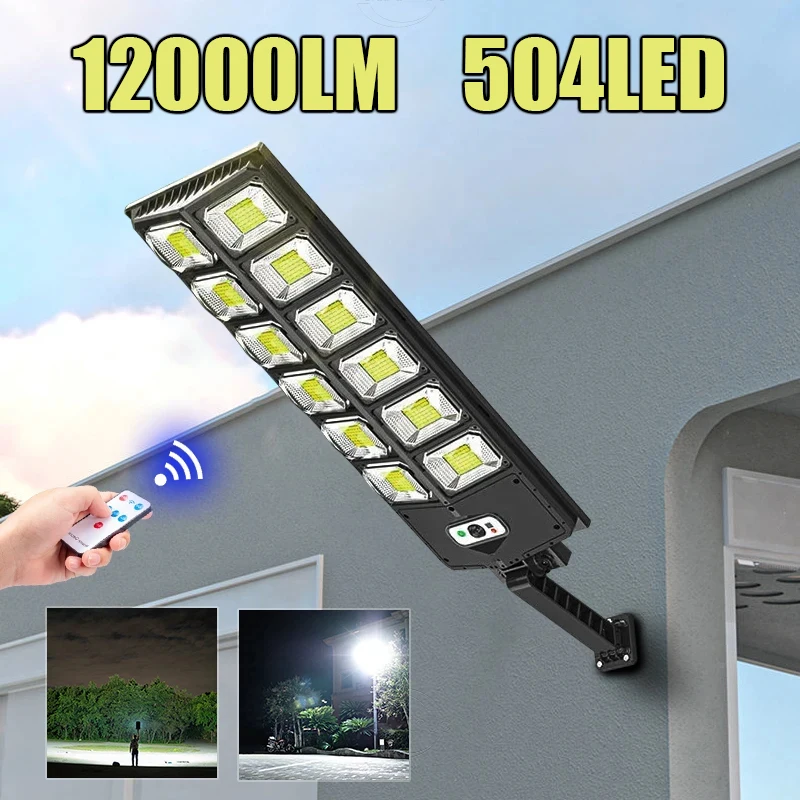 

High Power Solar Lights Led Lights Outdoor Most Powerful Outdor Solar Lamp 3 Mode Remote Control Waterproof Garden Street Lamps