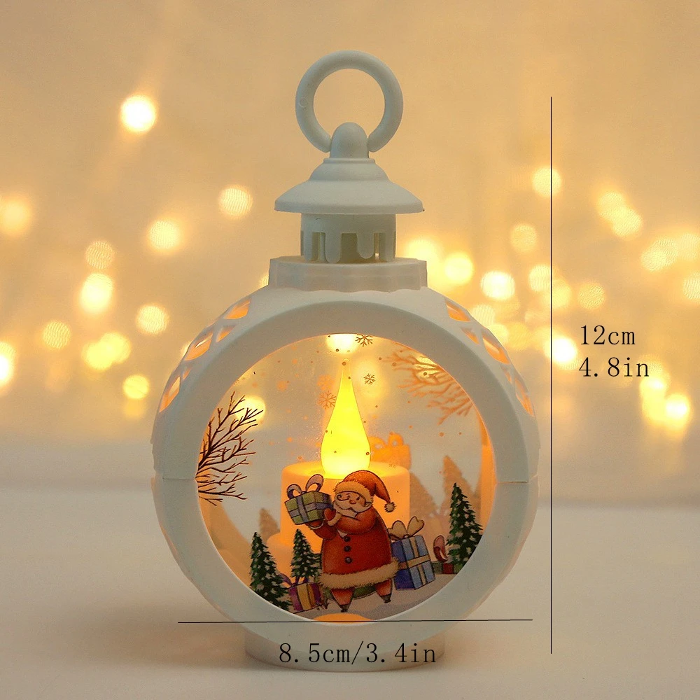 2025 LED Lamp Decor Christmas Portable Lantern Santa Claus Xmas Tree Wind Lights Pendant Navidad Christmas New Year Decoration