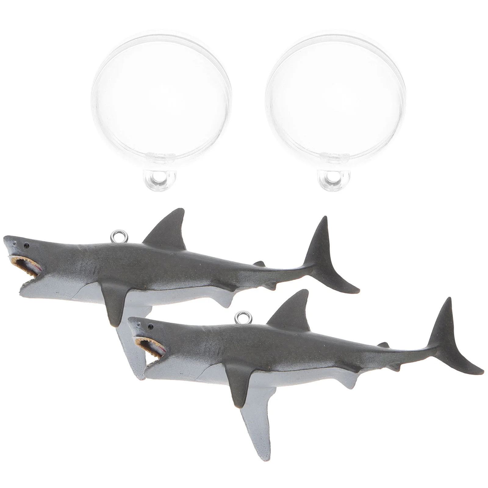 2 Sets Fish Tank Shark Decoration Floating Decorations Adornment Air Fittings Aquarium Decors Marine Animal Ornament Net