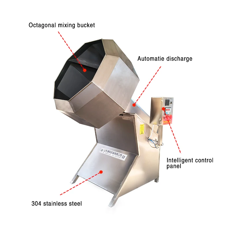 Octagonal Flavoring Mixer Popcorn Snack Food French Fries Potato Chips Drum Seasoning Blend Pet Feed Seasoning Drum Machine