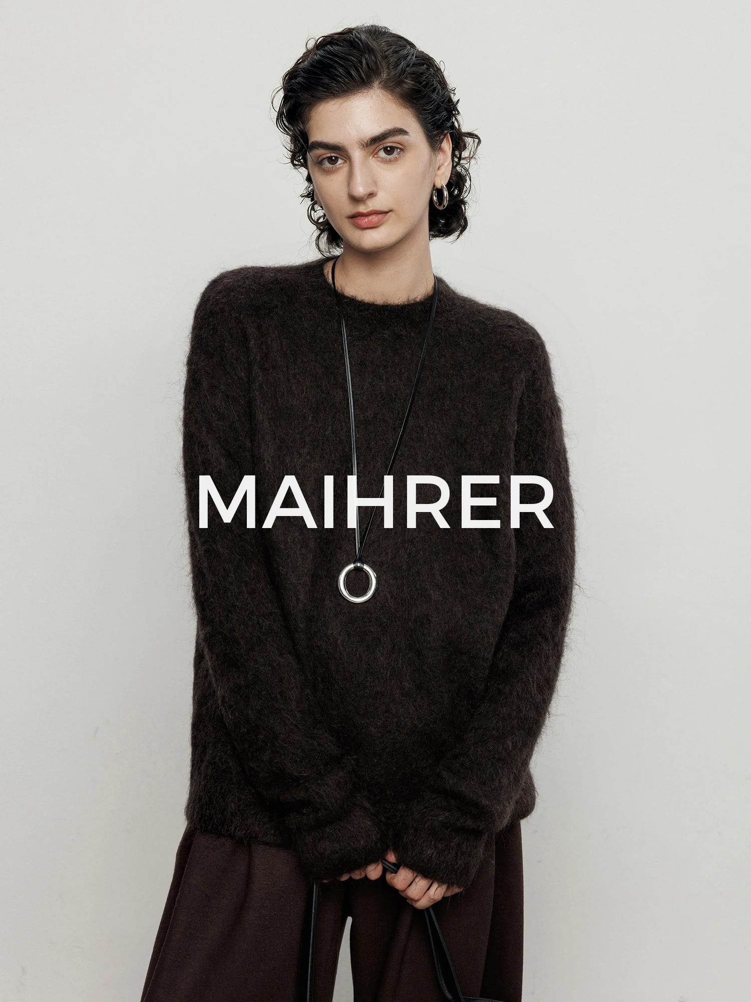 

Женский вязаный свитер-кардиган Maiherer свободного кроя с длинными рукавами, осенне-зимняя новинка