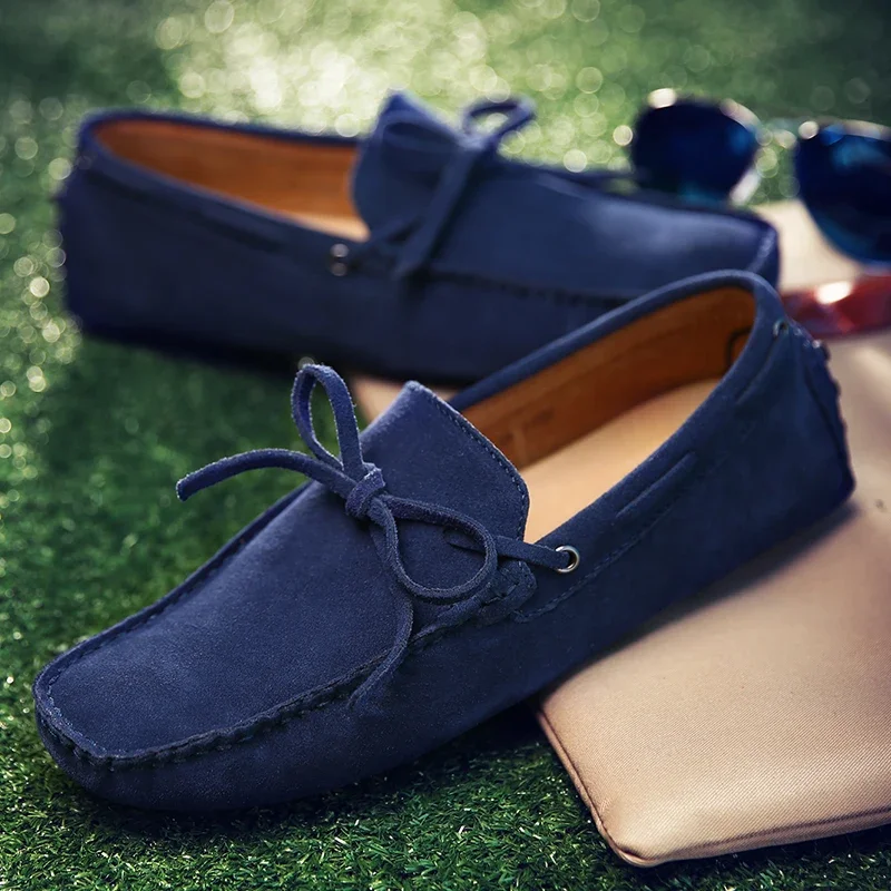 Suede Shoes Men Size 38-49 Luxury Men Loafers Soft Moccasins Man High Quality Shoes Casual Genuine Leather Driving Flats