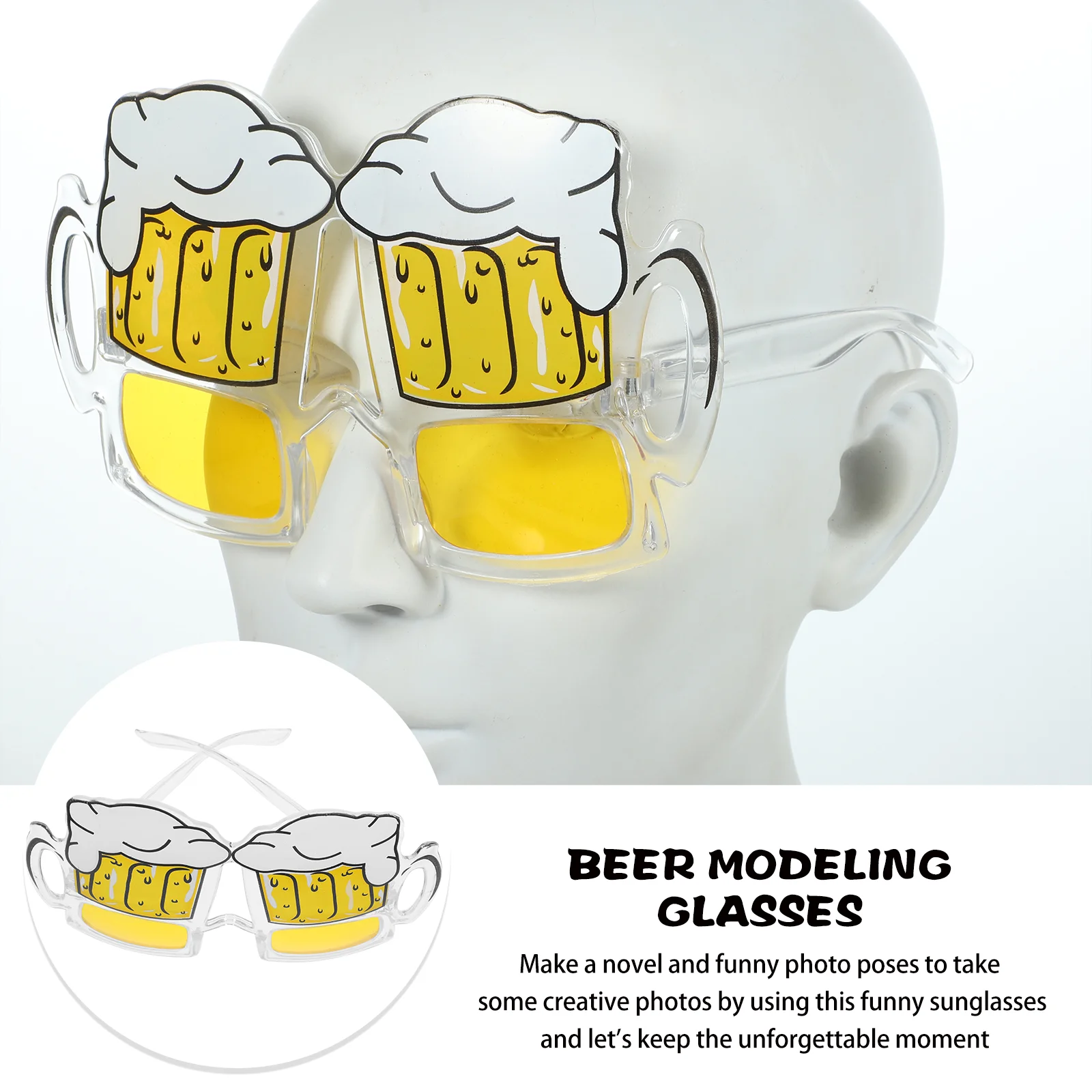 Beer Glasses Sun Funny Circle Sunglasses Men Party Mug Pool Decorations Festival LED Miss