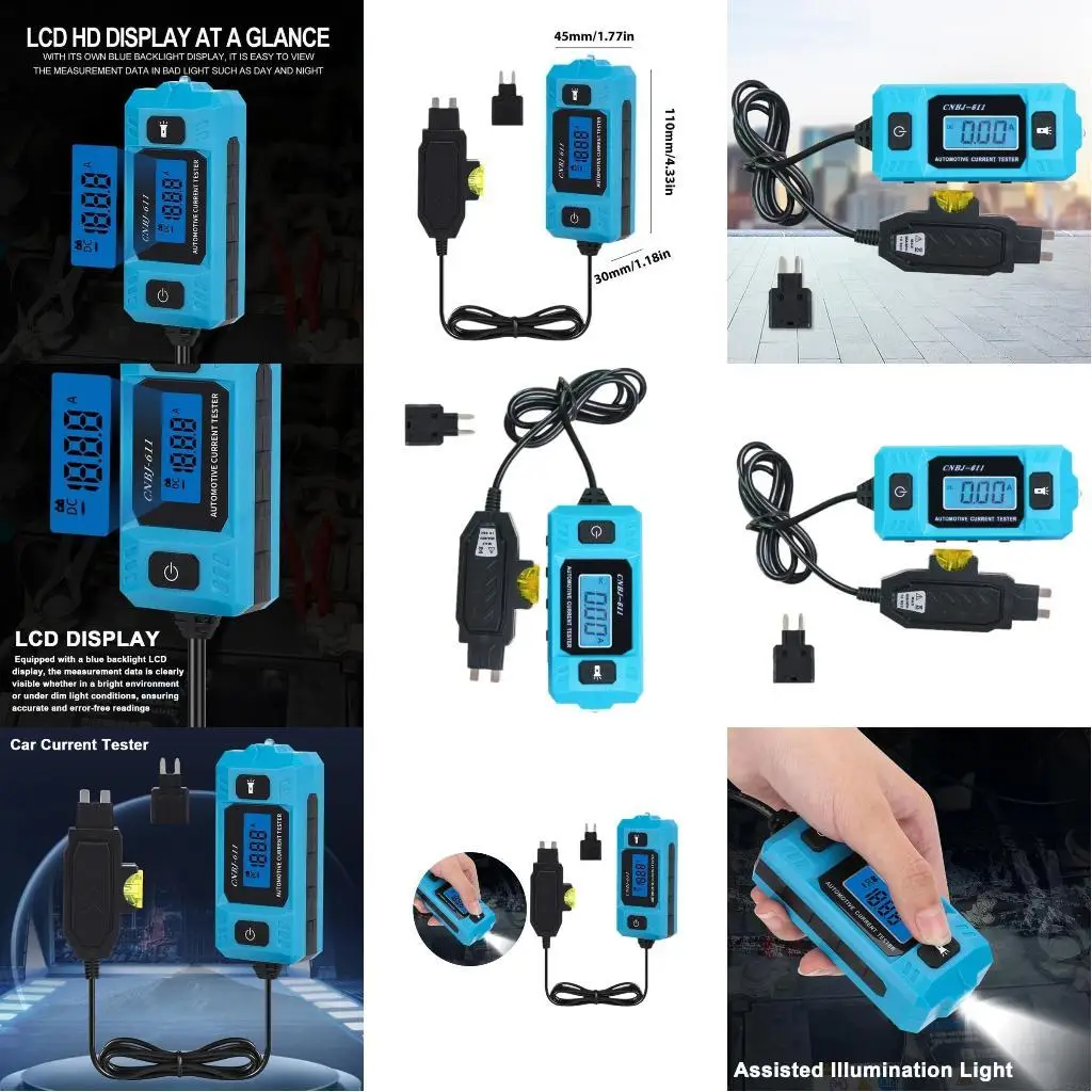 

Тестер автомобильного тока с анализатором утечки фонаря с подсветкой.