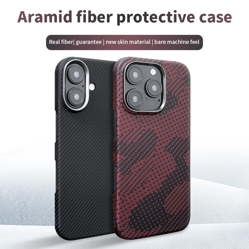 Premium Real Carbon Fiber Case for iPhone 16 Pro Max/16Pro ，16  Matte Camouflage, Ultra Slim, Lightweight, High-Durability Armor