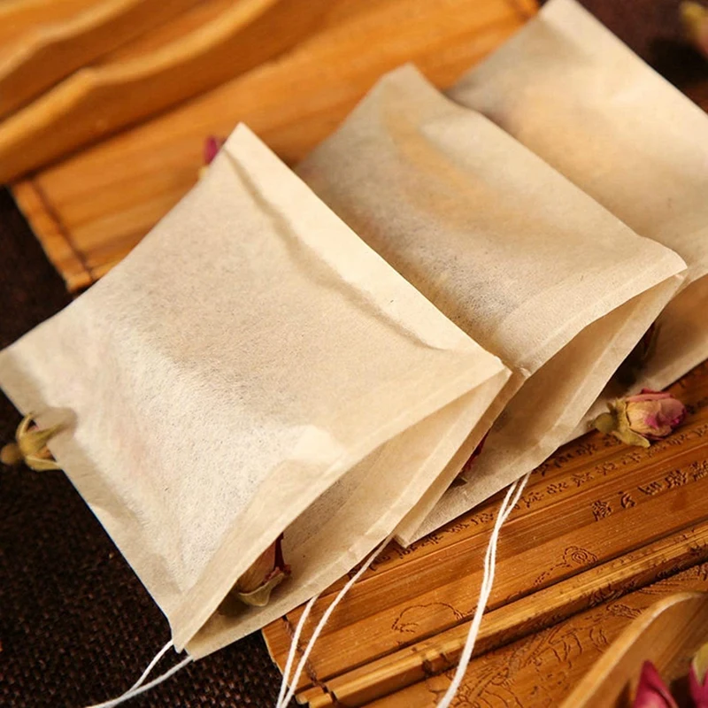 Чайный пакетик, 600 шт., одноразовые чайные фильтр-пакетики, натуральный материал, шнурок, чайный пакетик, пустой для листового чая (5x7 см)