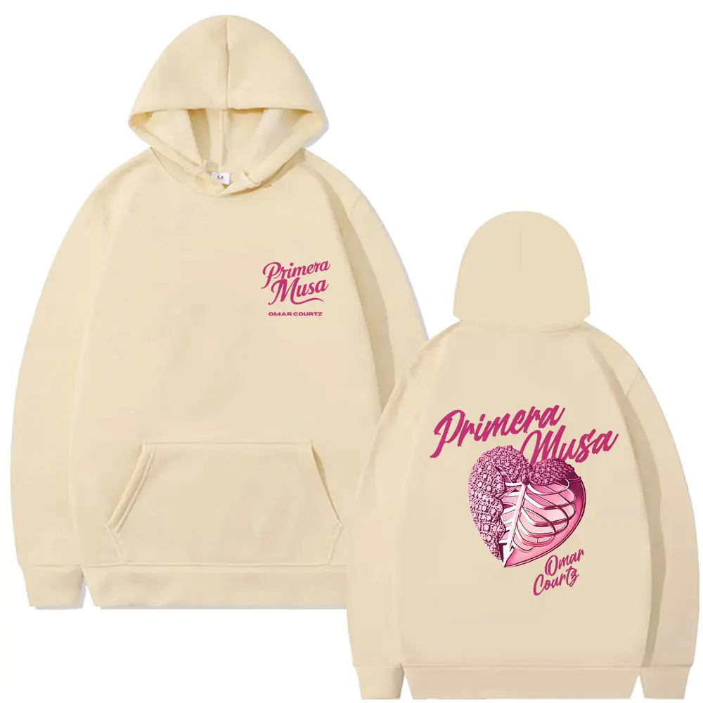 Hot Sale Rapper Omar Courtz Primera Musa Heart 2025 Merch Hoodie Men's Hip Hop Fashion Streetwear Male Vintage Pullover Hoodies