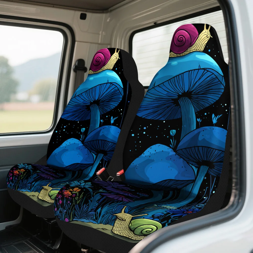 2pcs Magic Night Snails Themed Car Seat Covers Set | High-Quality Polyester, Universal Fit, Stylish And Durable Seat Protectors