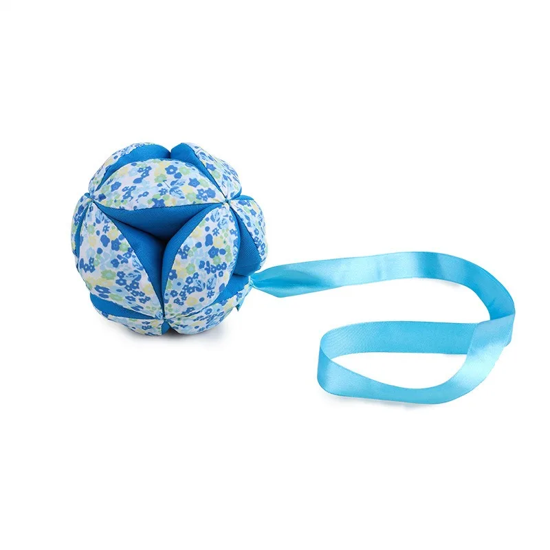 Creative Fabric Grab Ball for Infants and Toddlers Baby Interactive Fabric Ball with Rattle Ribbon Embroidered Ball Toy