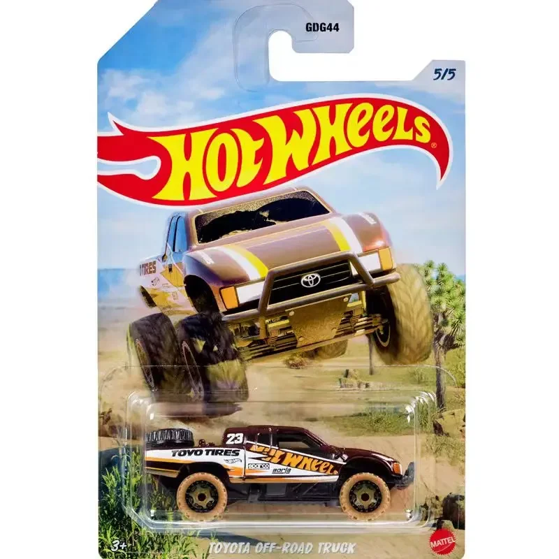 Original Hot Wheels Alloy Model Desert Pull Theme Toyota Off-road Custom Ford Car Boys Toys for Children Simulation Automobile