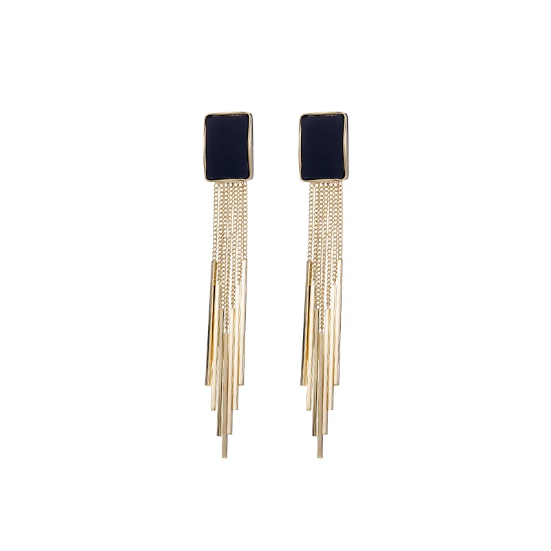 

Long tassel temperament high-end earrings