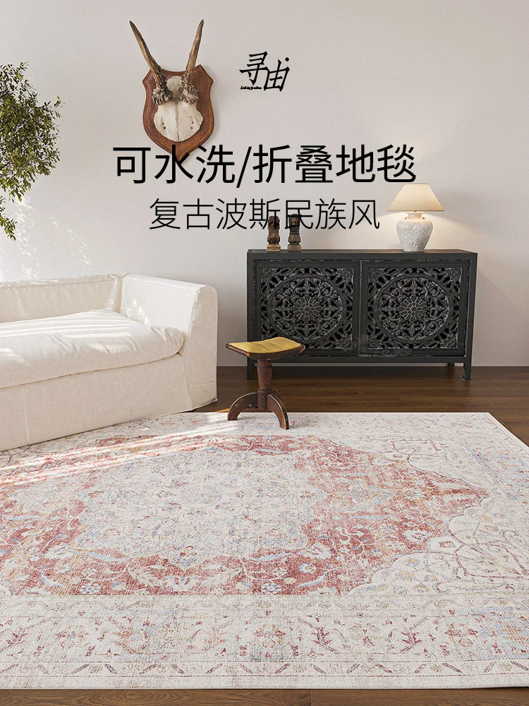 Persian Livingroom Rugs Home Coffee Table Floor Mat American Retro Bedroom Carpet Ethnic Large Area Rugs Anti-skid Floor Mat