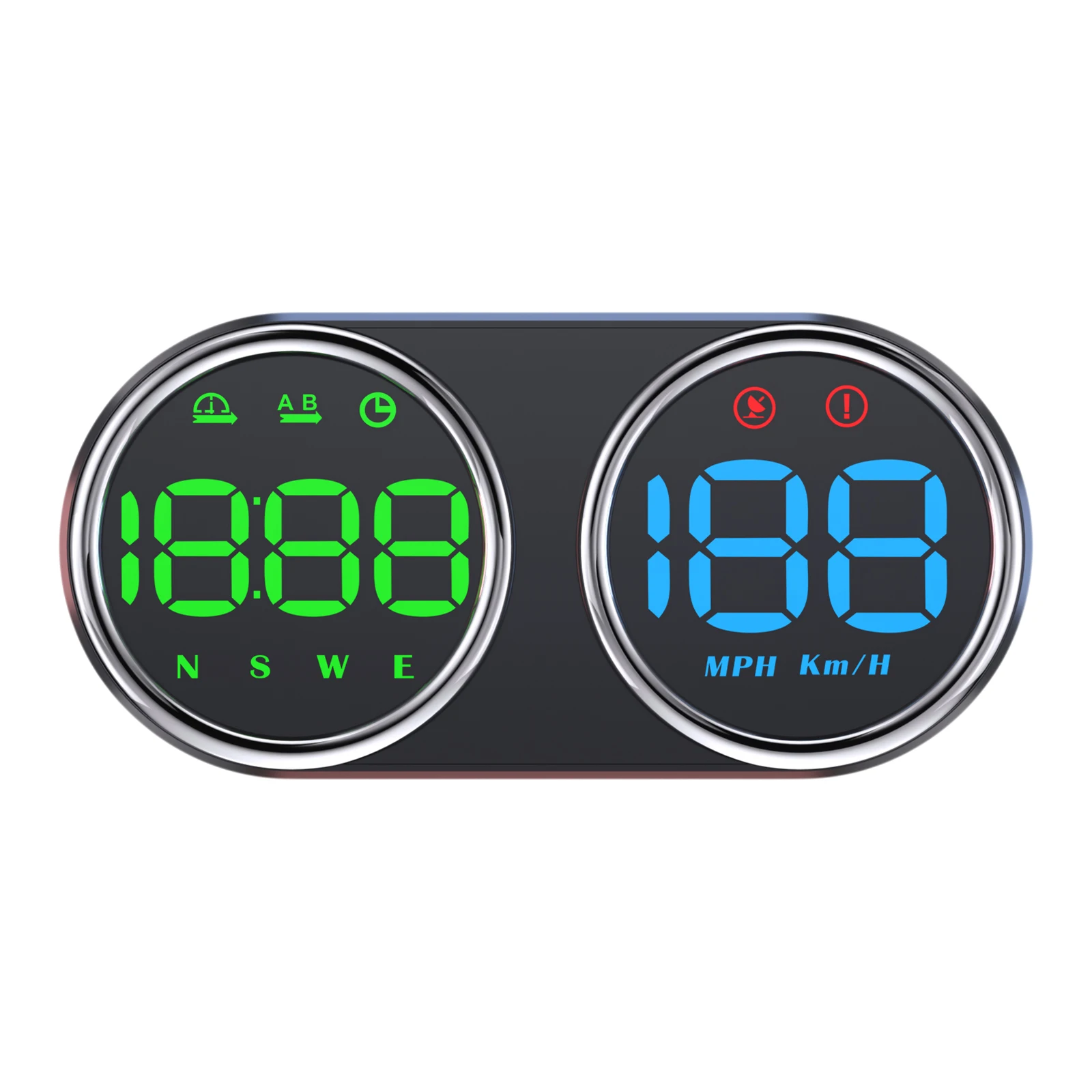 Car Head up Display GPS HUD 4 Inch Dual Screen KMH MPH Overspeed Alarm Suction Cup Mount Type-C