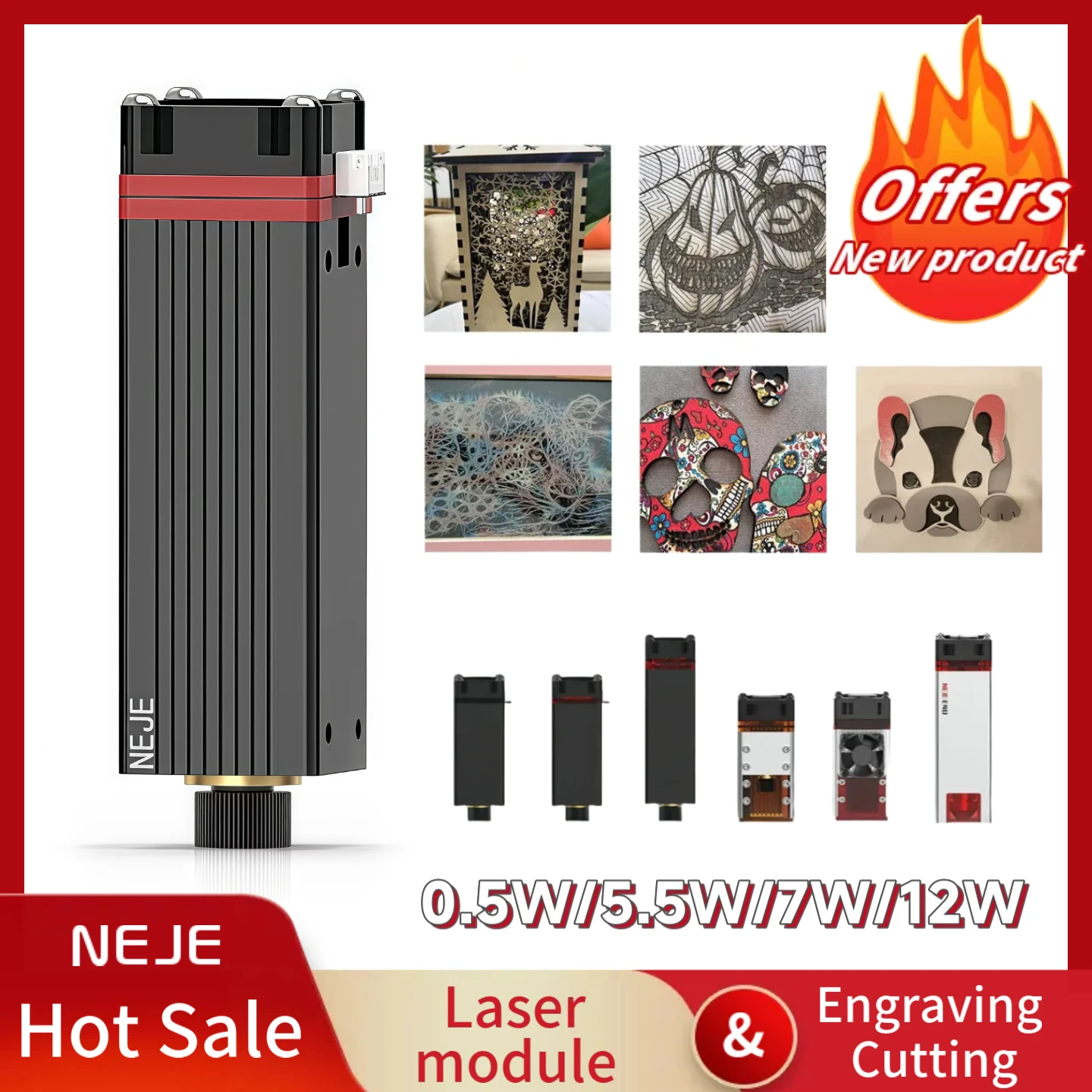 

NEJE 0,5W2,5W5,5W7W12W оптический профессиональный лазерный модуль с ЧПУ, гравировальный инструмент, подходящий для лазерного гравировального станка, дерева, кожи