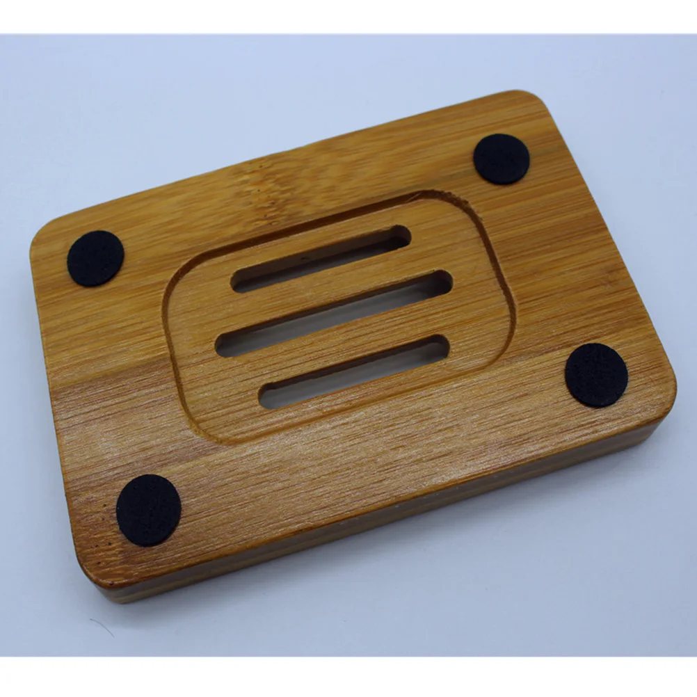 

Bamboo Soap Holder Drainer Dish for Bathroom Travel Countertop Tray Reducing Bacteria Growth Soap Dish Case Draining