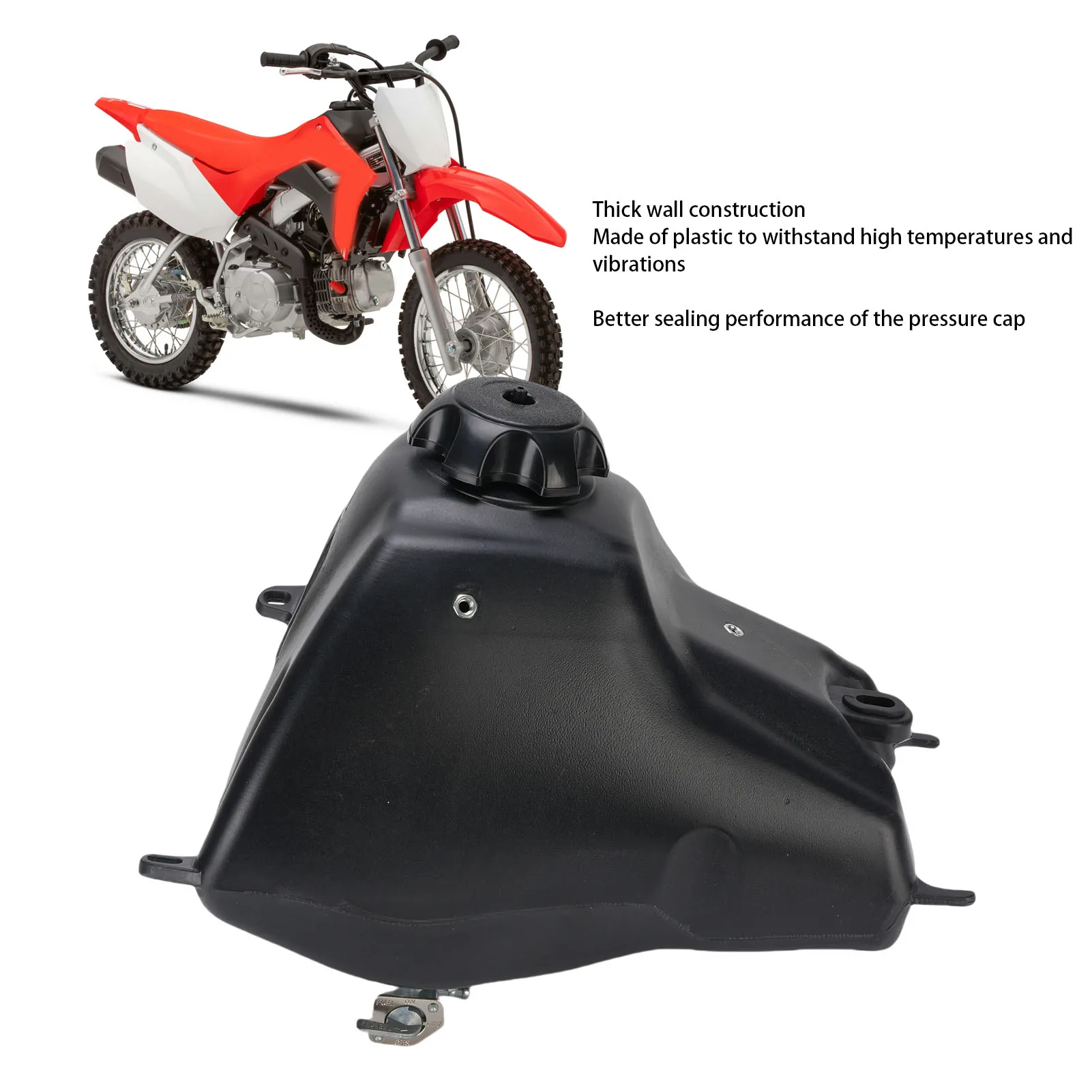 

Motorcycle Fuel Fuel Gas Sturdy Structure Easy Install 5.4L Capacity Replacement for CRF70 XR70 CRF80 CRF100 Pit Bikes