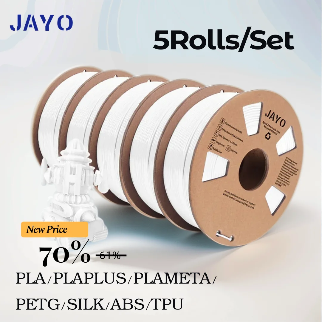 JAYO 3D Filament PLA/PLA META/PETG/SILK PLA+/Wood/PLA Marblel/ APLA 1.75mm 5Roll 1.1KG/0.5KG 3D Printer Filament for 3D Printer