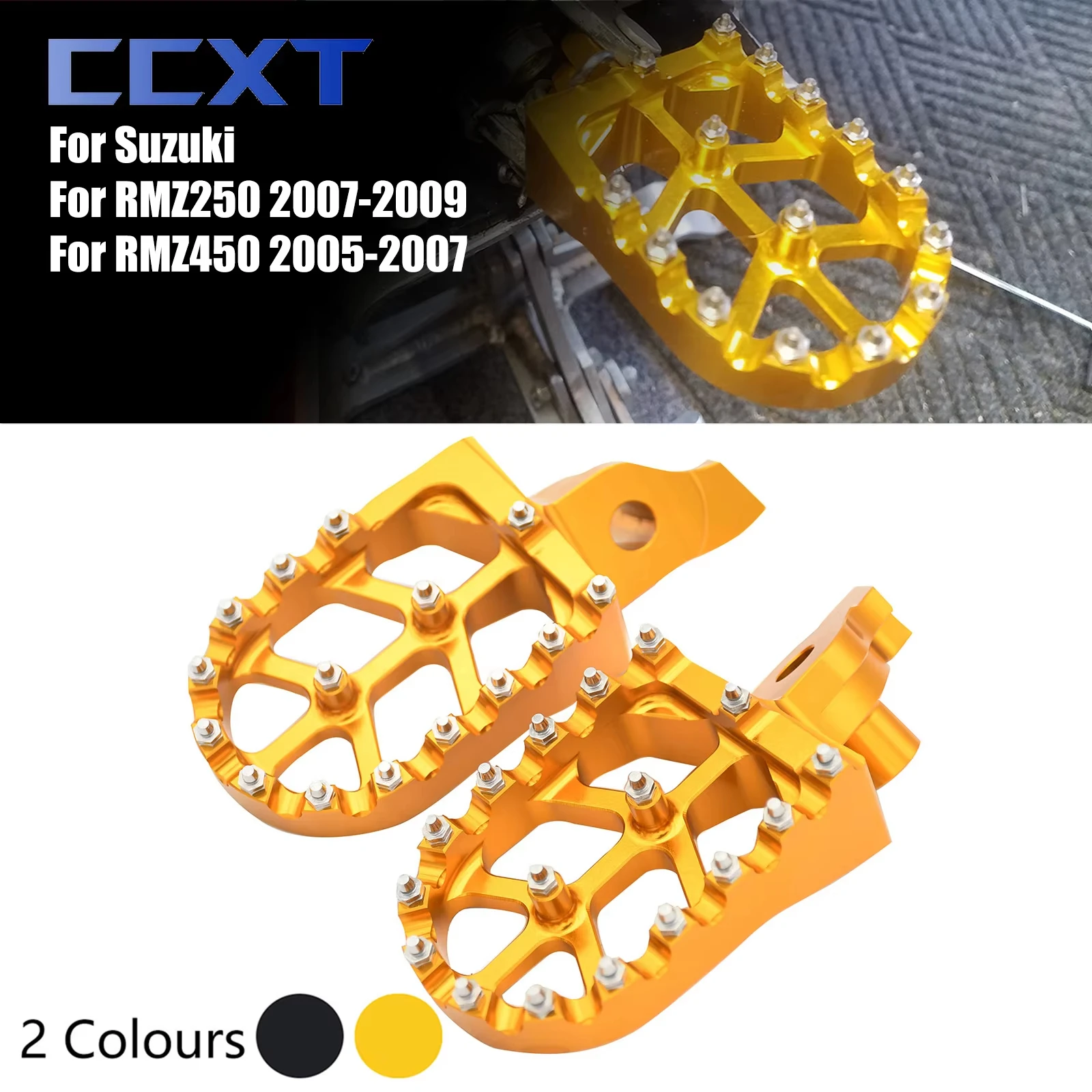 

Motocross CNC Aluminum Foot Pegs Footrests Pedals For Suzuki RMZ 250 RMZ250 2007-2009 For RMZ450 RMZ 450 2005-2007 Universal