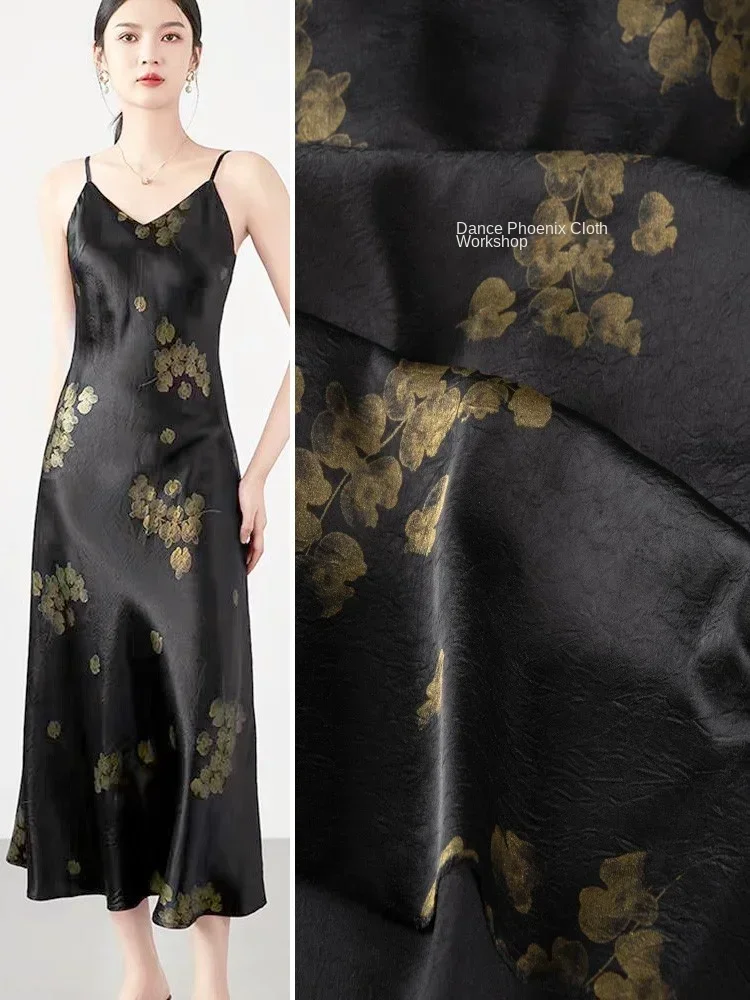 

Жаккардовая плиссированная ткань, ацетатная бронзовая модная одежда, шелковистая гладкая ткань для шитья одежды, оптовая продажа, ткань, метр, материал «сделай сам»