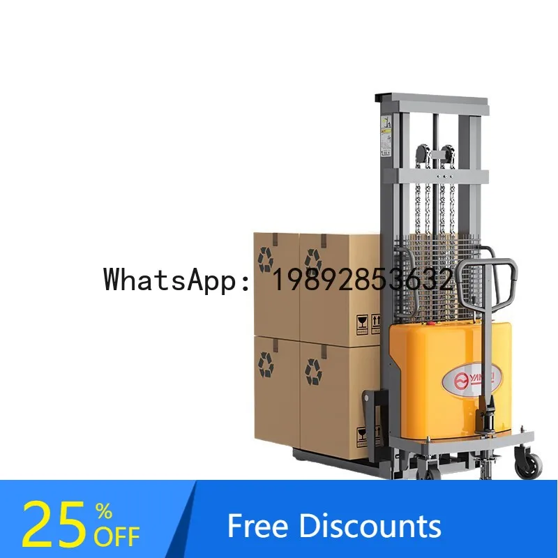 YFY Semi-Electric Pallet Truck Unloading Handling Lifting Forklift Pallet Stacker Pallet Loader Workshop Factory
