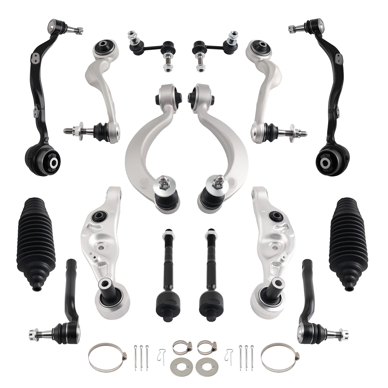 Front Upper Lower Control Arm Tie Rods Sway Bar Links Kit for Lexus LS460 07-17