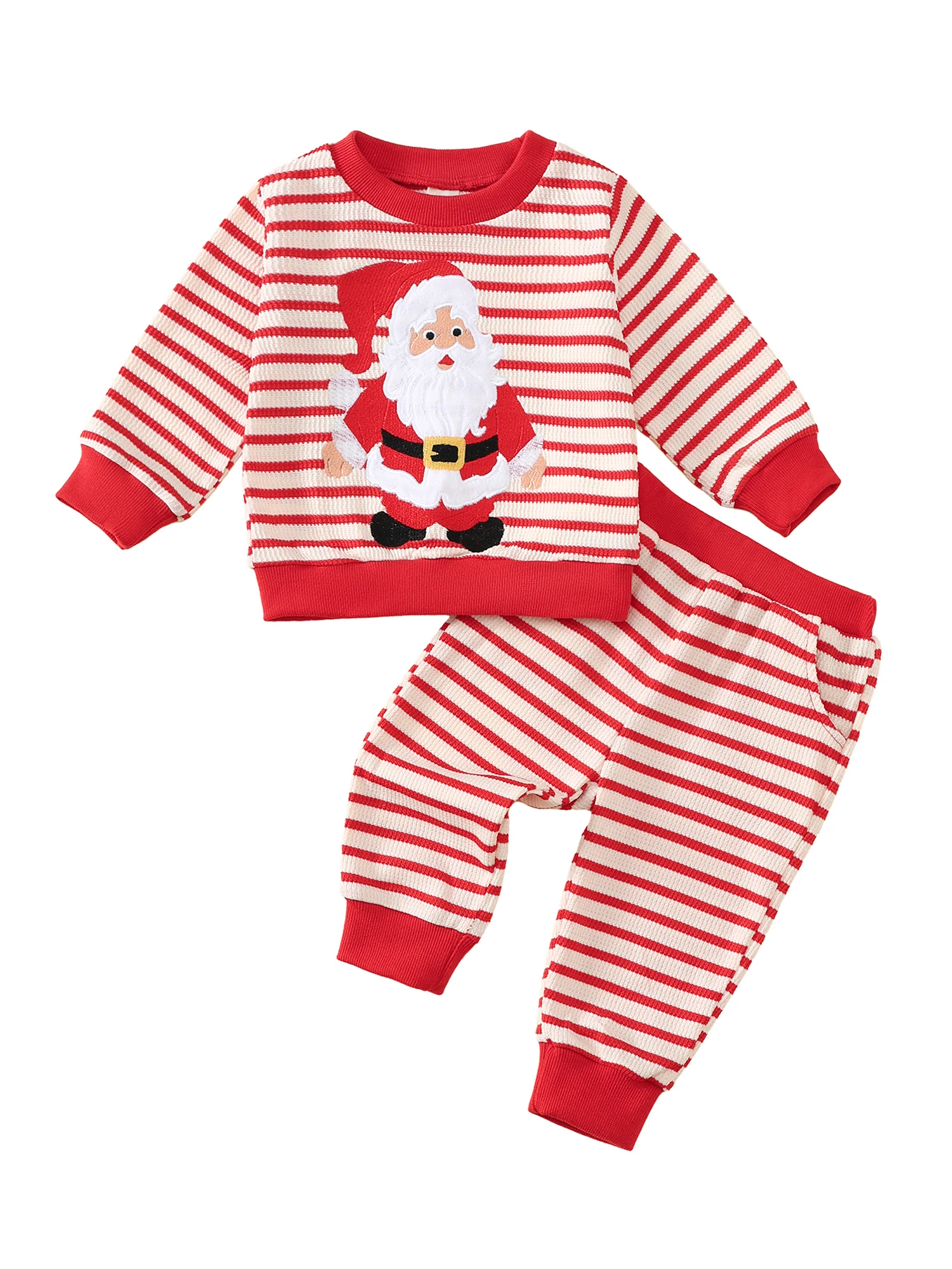 

Adorable Infant Reindeer Print Sweater with Matching Leggings 2 Piece Winter Holiday Ensemble for Baby Boy or Girl