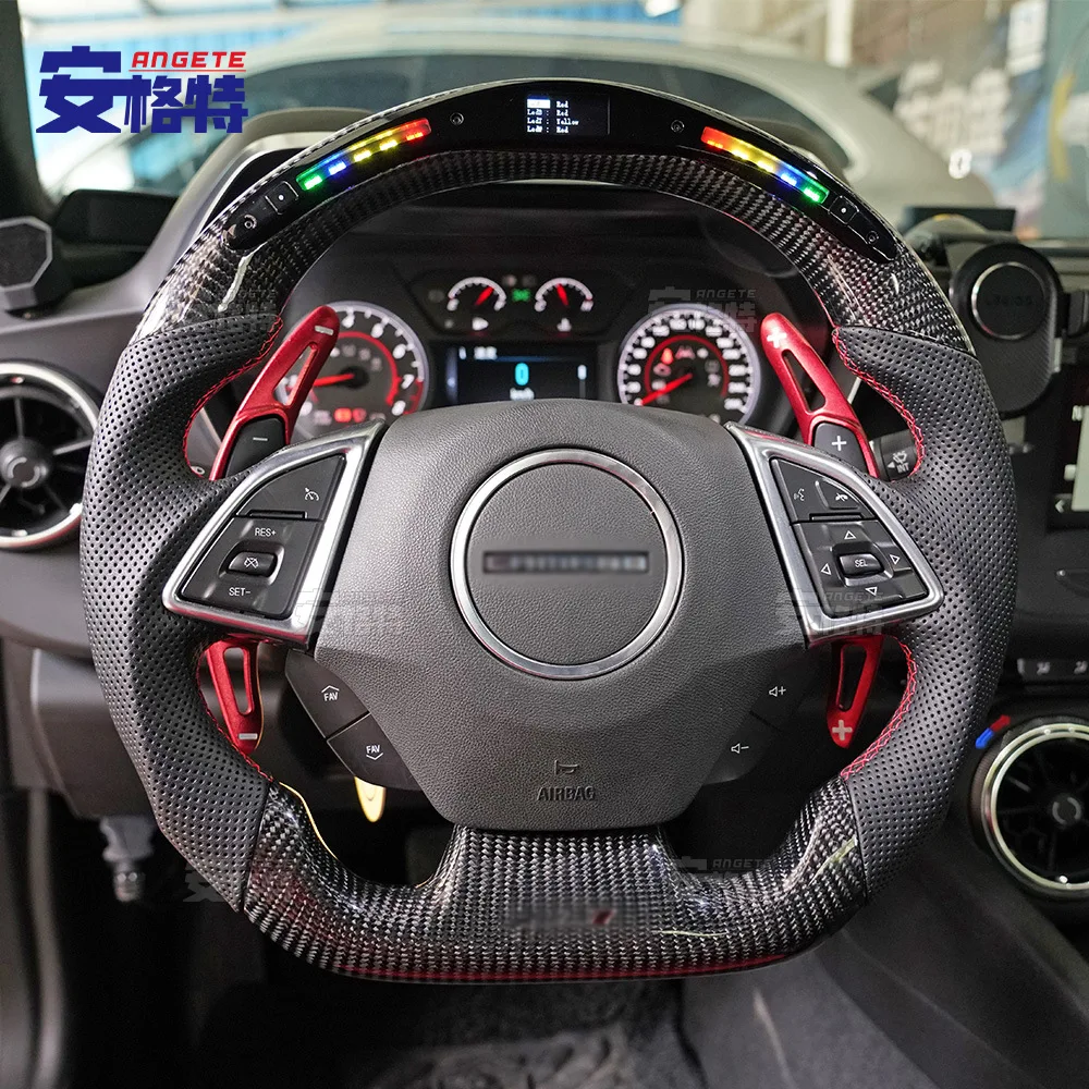 

Applicable to:Suitable for Chevrolet Camaro LED intelligent multi-function car steering wheel modification custom