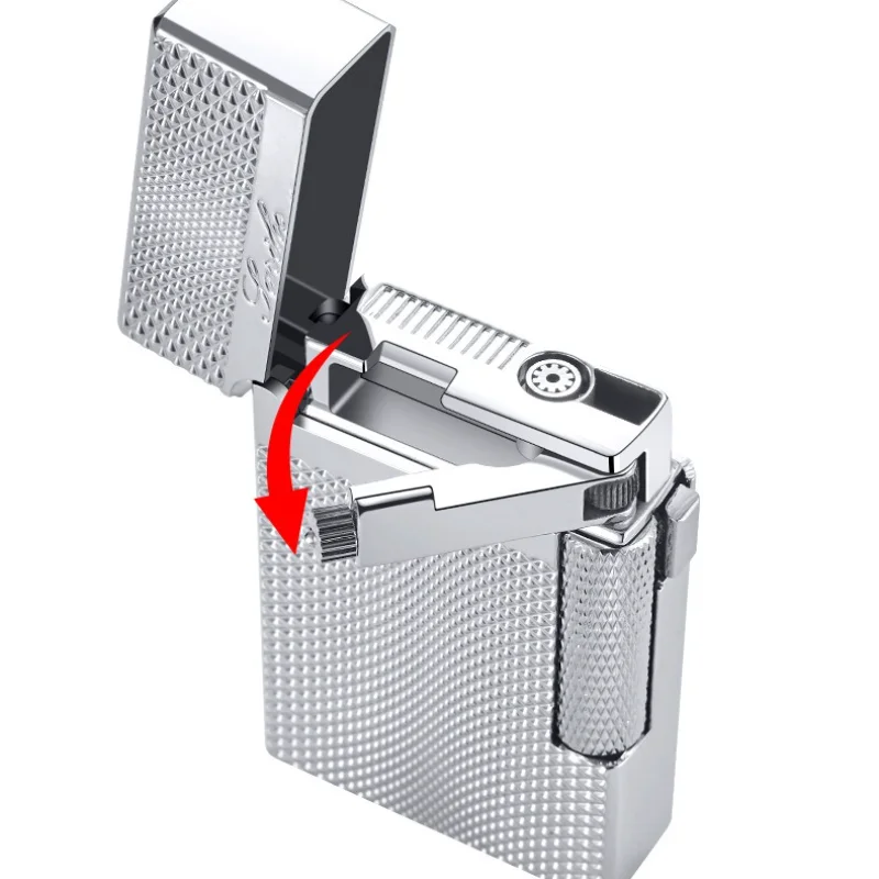 New Cigar Lighter Dual-fire Electroplating Process Inflatable Igniters Metal Windproof Cigarettes Lighters & Smoking Accessories