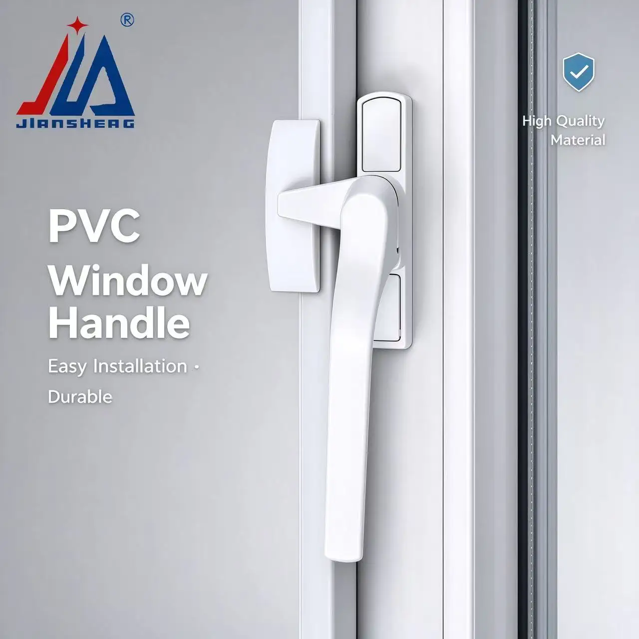 Window Latch Handle for Inward Outward Opening PVC Windows, Vintage 7-Shape Lever Lock, Zinc Alloy Base, Includes Mounting Screw