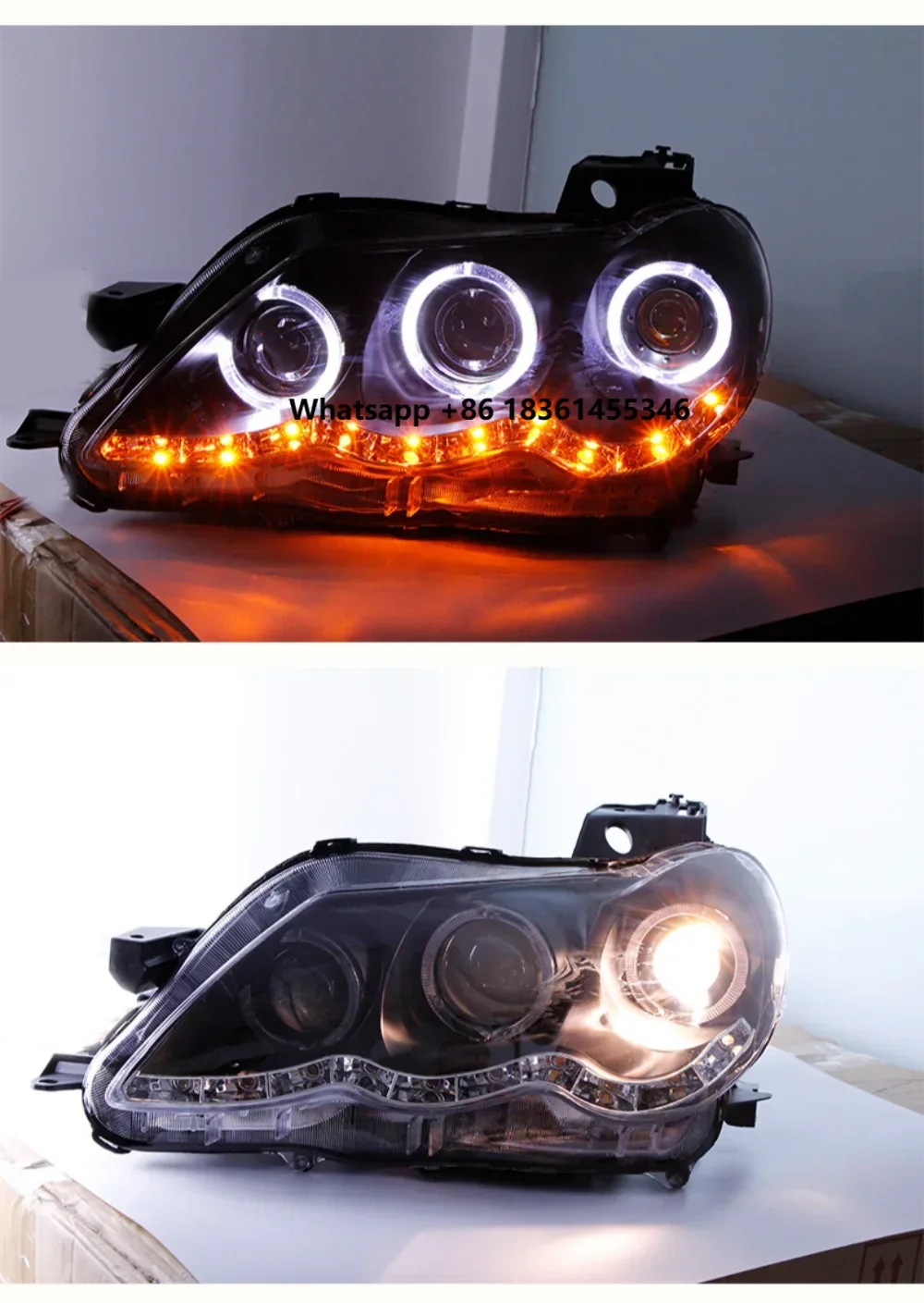 

Pair of Car Headlight assembly For Reiz 2005-09 led DRL daytime running light turn signal head lamp