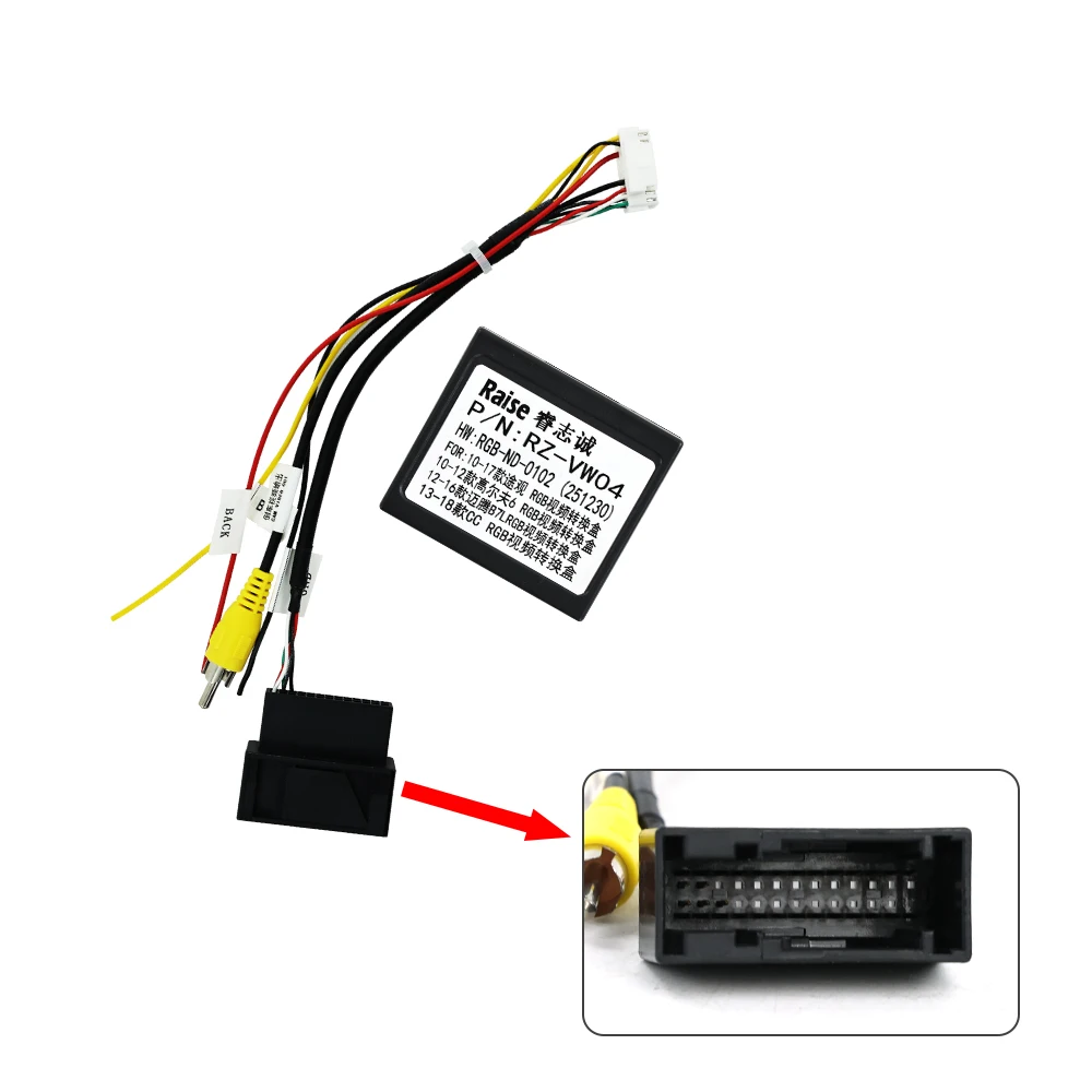 For VW Volkswagen Car Radio Original Rear View Camera Converter Suitable Adapter Cable Wires With Protocol Box Canbus XCB-VW-04