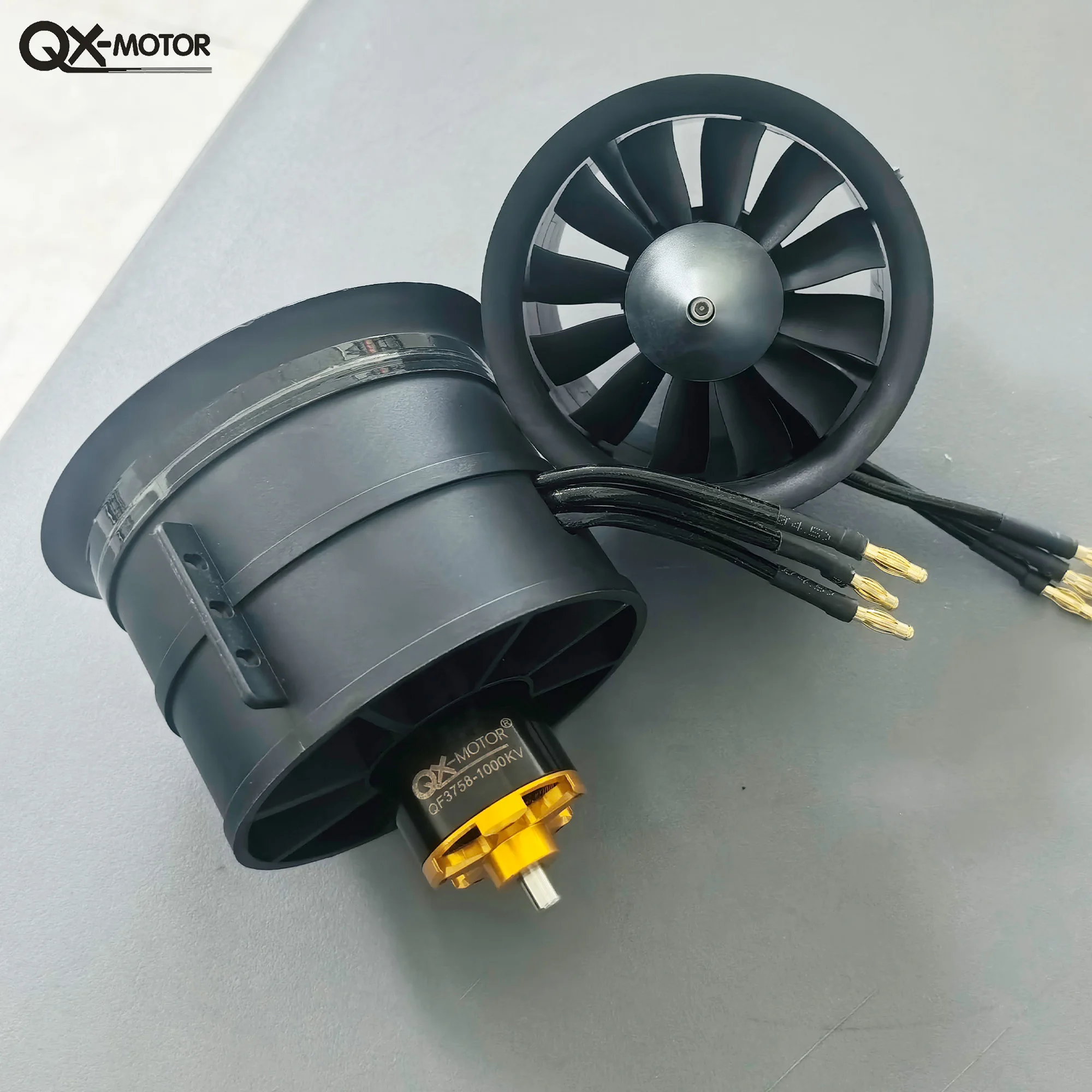 

QX-MOTOR Комплект обновления EDF 90 мм для радиоуправляемых форсунок — 12 лопастей 1000/1200/1450/1550KV QF3748/3758, использование двигателя, совместимость с 6S/12S ESC CW/CCW
