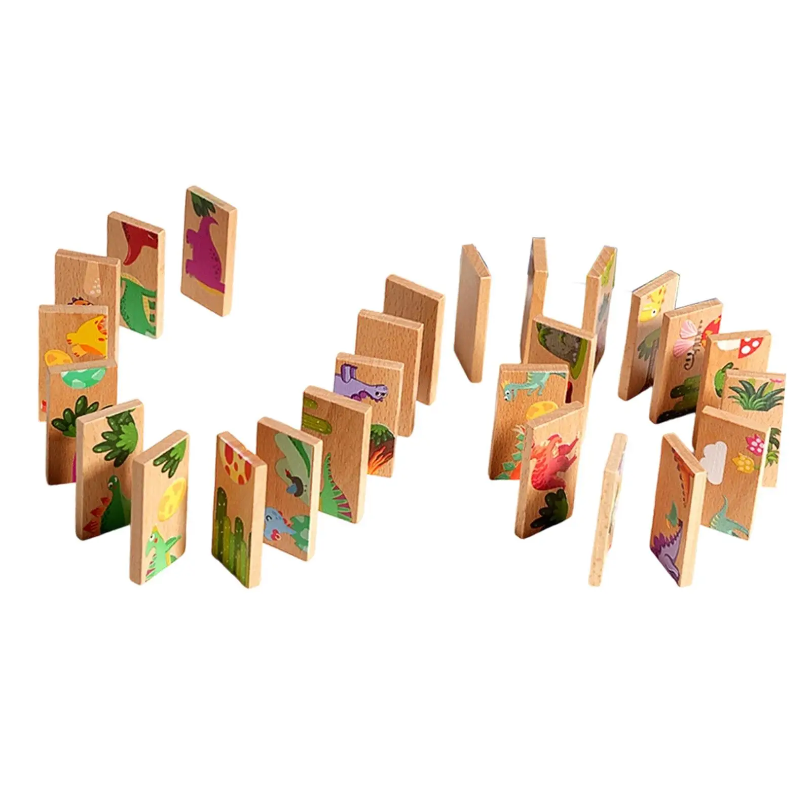 مجموعة الدومينو الديناصورات العملاقة للأطفال التعليم المبكر ألعاب الأسرة تركيز لعبة ألغاز خشبية للأعمار من 3 إلى 8 سنوات هدية عيد ميلاد #2