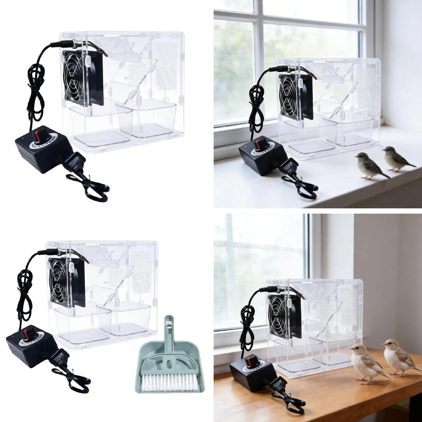 Portable Bird Seed Cleaning Machine Adjustable Grain Blower Easy Disassemble for Small Birds and Pet Owners