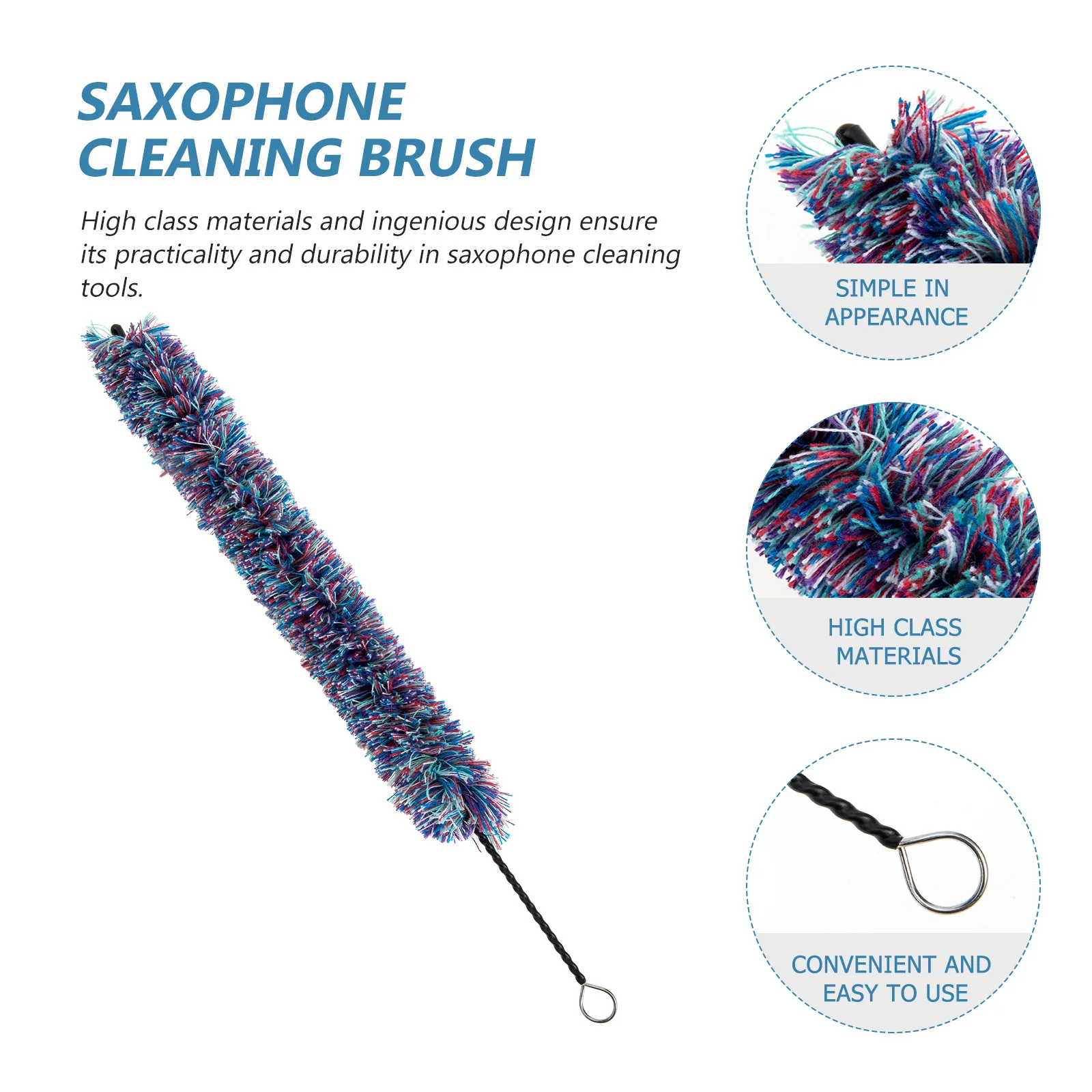 

Saxophone Cleaner Durable Alloy Polyester Material Practical Sax Cleaning Brush Portable Maintenance Tool Sax Cleaning Brush