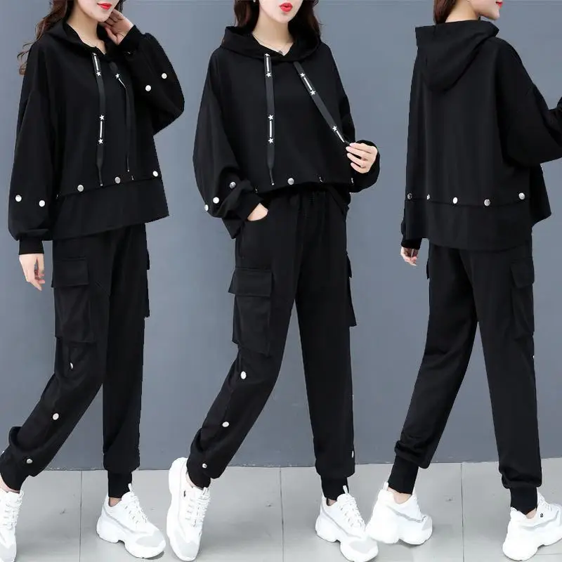 Leisure Sports Women\'s Set Spring and Autumn Korean Edition Western Style Age Reducing and Slimming Fashion Two Piece Set