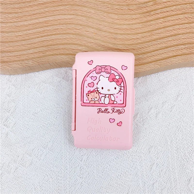 Kawaii Sanrio Flip Calculator Hello Kittys Kuromi Accessories Cute Beauty Cartoon Anime Mini Colorful Carry-On Toys Girls Gift