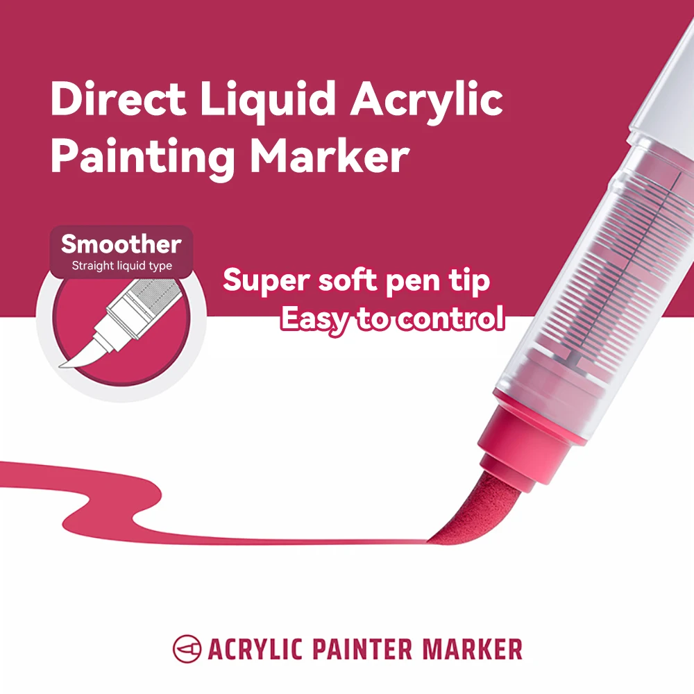 LANGUO 240 Colors Direct Liquid Acrylic Marker Pens Set with Replacement Tips Student DIY Graffiti Brush Drawing Painting Pens view 5