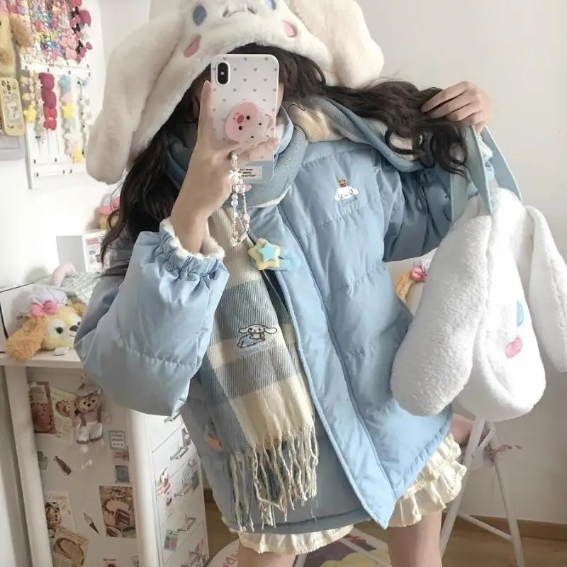 Winter Korea Design Parka's met capuchon Tops Losse pluche fluwelen gevoerde katoenen jassen Casual Casaco Elegante dames Chaqueta Abrigo