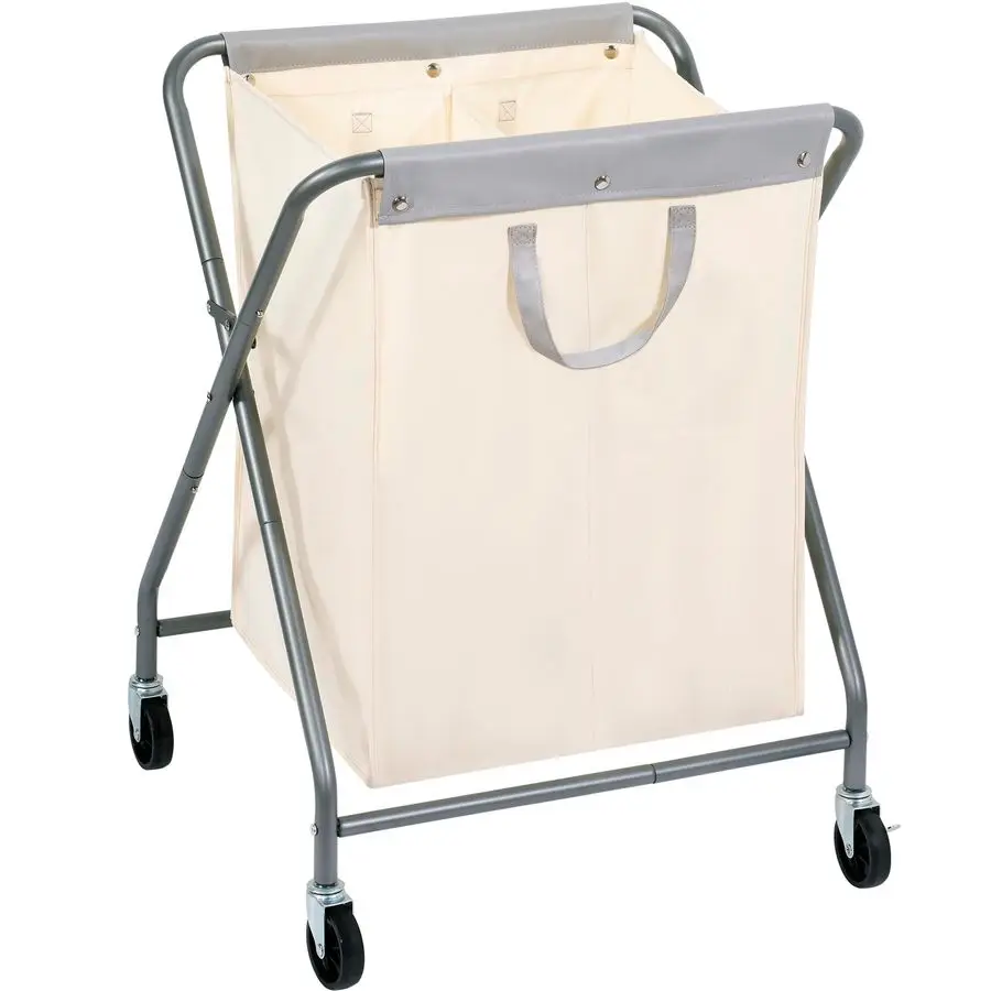 

Складная корзина для белья на колесиках, 125 л, передвижная, усиленная, с вынимаемым мешком, складная конструкция X-образной формы