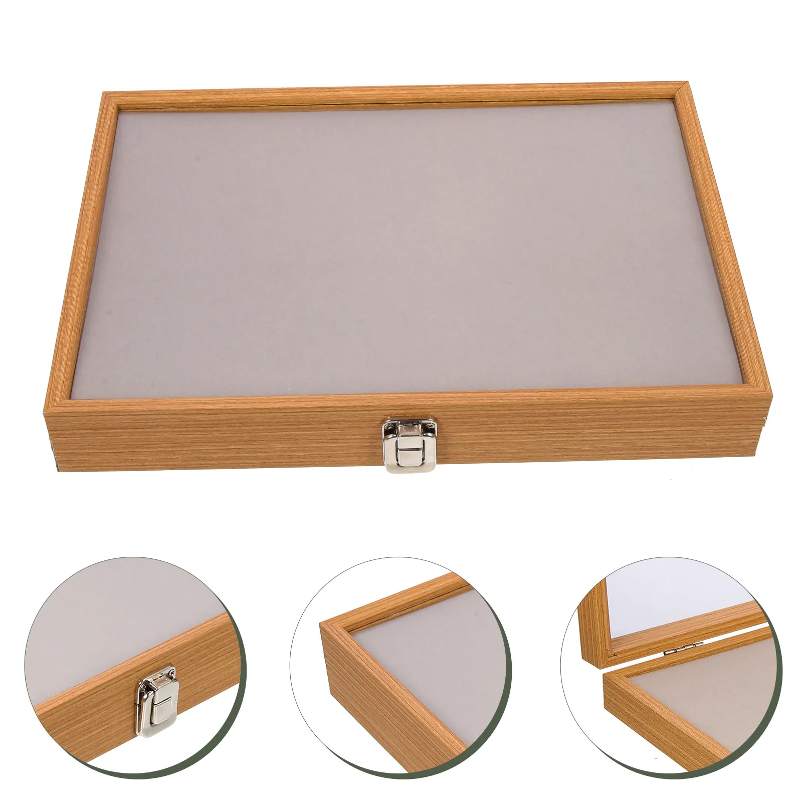 

Brooch Pin Display Case Clear Lid Jewelry Storage Box Multi Use Organizer for Medals Rings Bangles Desktop Display