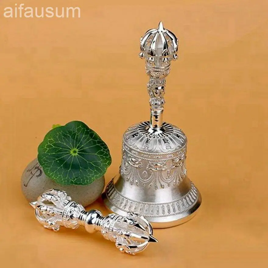 925 sterling silver Palladium plated nine-pronged vajra bell Handbells gokorei gokosho Five-pronged vajra bell