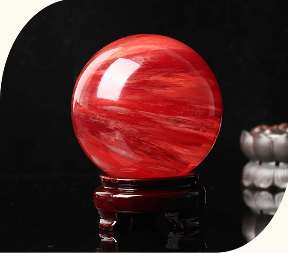 red fused stone quartz ball crystal reiki treatment