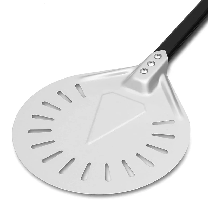 

Прочная и легкая алюминиевая поверхность по индивидуальному заказу, токарная кожура для пиццы с термостойкой металлической ручкой, инструменты для пиццы